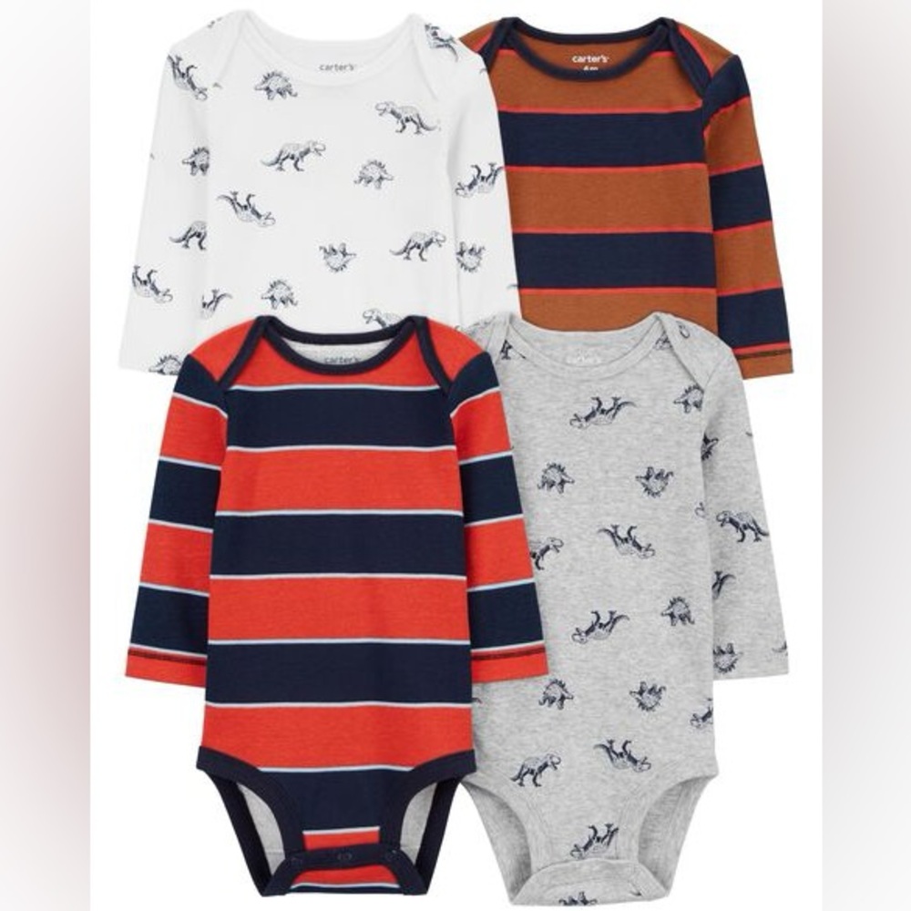 NWT Carter’s Baby 4-Pack Long-Sleeve Bodysuits